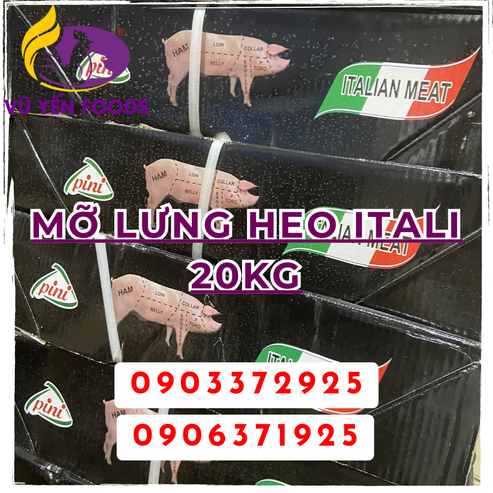 Mỡ lưng Heo Itali 20Kg